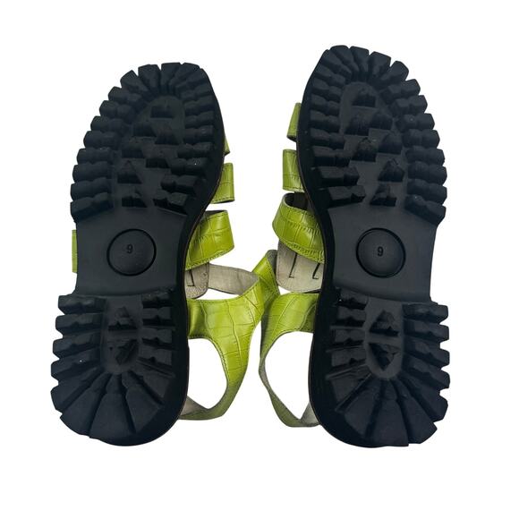 Intentionally Haddie Dad Green Croc Fisherman Chunky Sandals Women's Size 9 - Picture 6 of 9